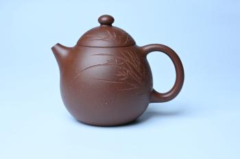 美壶定制老师紫砂壶 紫砂壶特惠 特好底槽青龙蛋壶 装饰兰草特文气 原矿底槽清 - 紫砂壶信息网