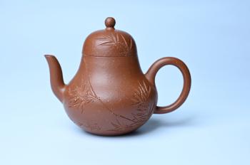 美壶定制老师紫砂壶 紫砂壶特惠 特好朱泥居不可无竹梨形壶 茶人醉爱 原矿朱泥 - 紫砂壶信息网
