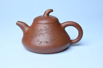 王老师紫砂壶 紫砂壶特惠 潜力股王老师 全手工拍打成型茄瓢壶 装饰梅花 特文气 原矿降坡泥 - 紫砂壶信息网