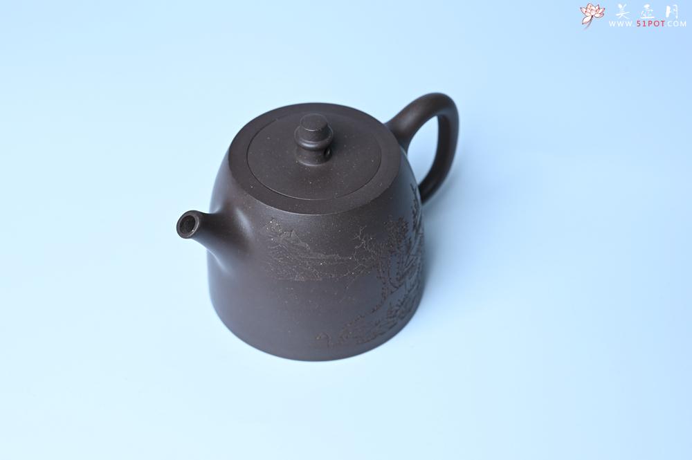 紫砂壶图片：紫砂壶特惠 老紫泥精致山水汉铎壶 茶人醉爱 - 紫砂壶信息网