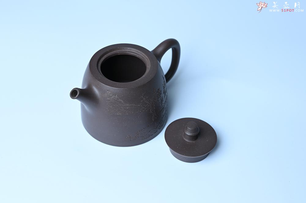 紫砂壶图片：紫砂壶特惠 老紫泥精致山水汉铎壶 茶人醉爱 - 紫砂壶信息网