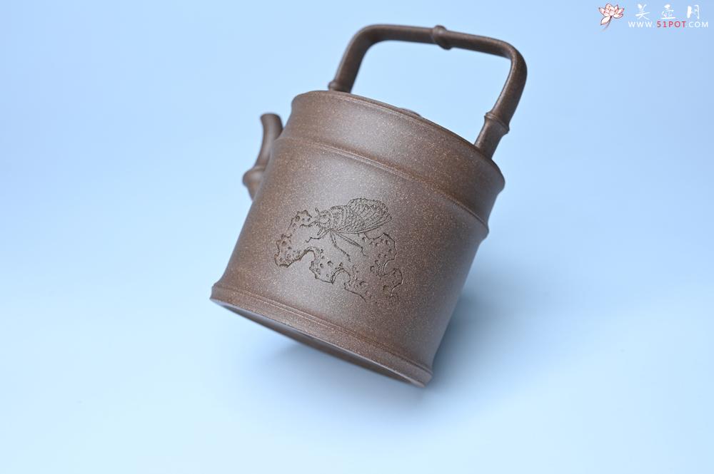 紫砂壶图片：紫砂壶特惠 特好老段泥 精工知（知了）足（竹子）提梁 挺拔秀雅 - 紫砂壶信息网