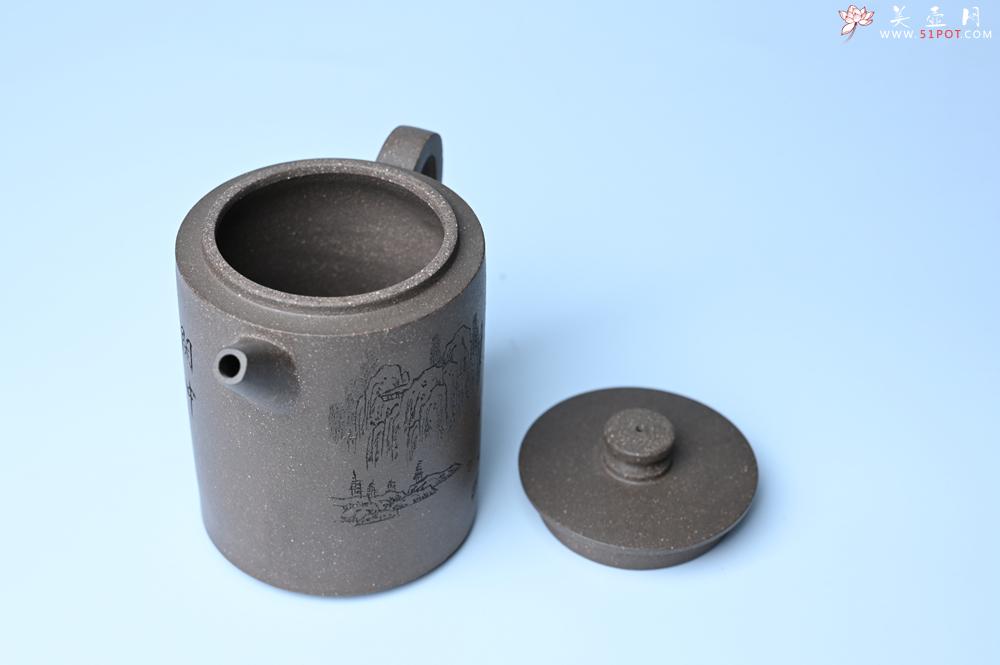 紫砂壶图片：紫砂壶特惠 蠡墅大水潭深井老天青泥 精致圆础壶 装饰山水 茶人醉爱 - 紫砂壶信息网
