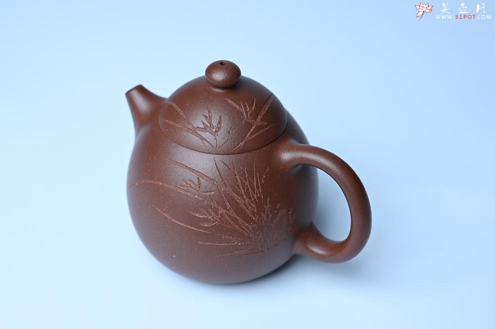 紫砂壶图片：紫砂壶特惠 特好底槽青龙蛋壶 装饰兰草特文气 - 紫砂壶信息网