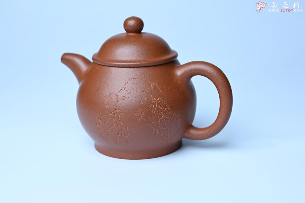 紫砂壶图片：紫砂壶特惠 王老师 全手工红降坡泥潘壶 国助工 易轩 范小君徒杨志老师刻绘 装饰小富贵特文气 - 紫砂壶信息网