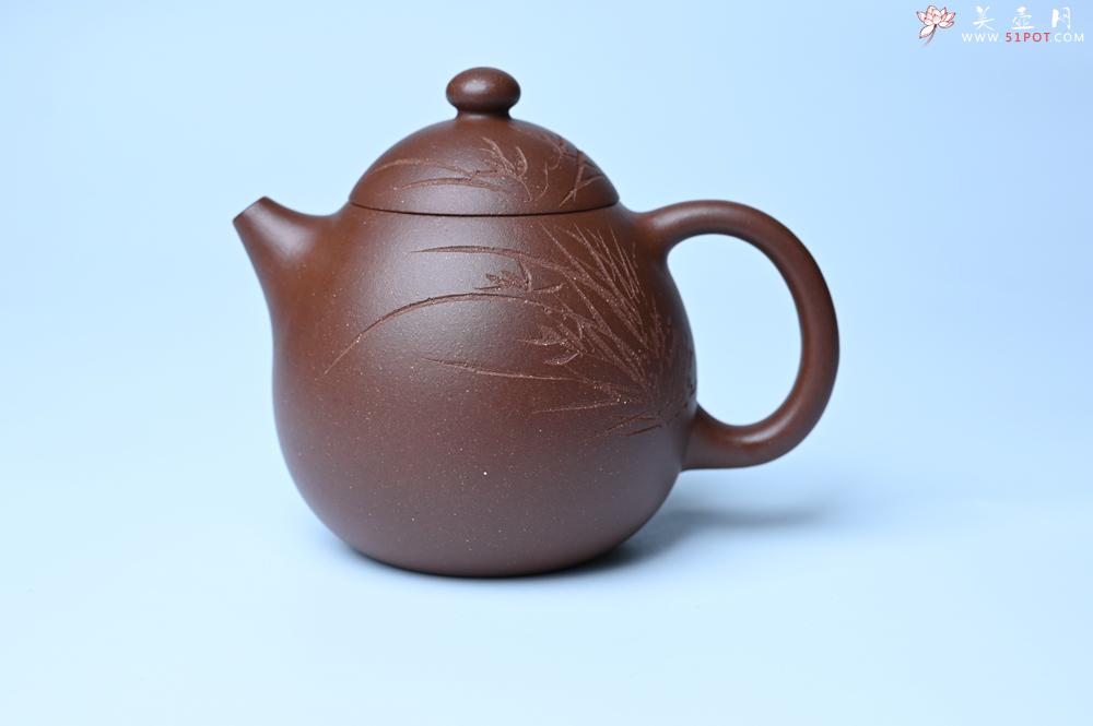 紫砂壶图片：紫砂壶特惠 特好底槽青龙蛋壶 装饰兰草特文气 - 紫砂壶信息网