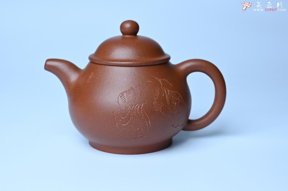紫砂壶图片：紫砂壶特惠 王老师 全手工红降坡泥潘壶 国助工 易轩 范小君徒杨志超老师刻绘 装饰小富贵特文气 - 紫砂壶信息网