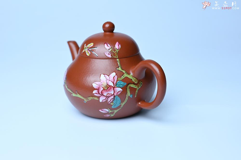 紫砂壶图片：紫砂壶特惠 优质朱泥梨形壶 蝶恋花 茶人醉爱 - 紫砂壶信息网