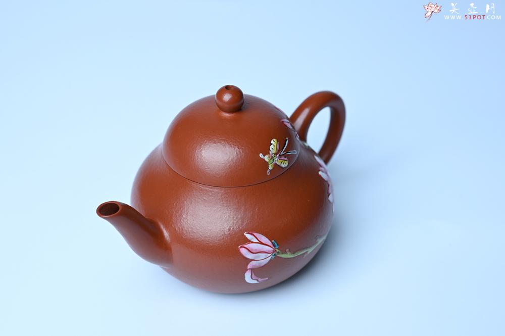 紫砂壶图片：紫砂壶特惠 优质朱泥梨形壶 蝶恋花 茶人醉爱 - 紫砂壶信息网