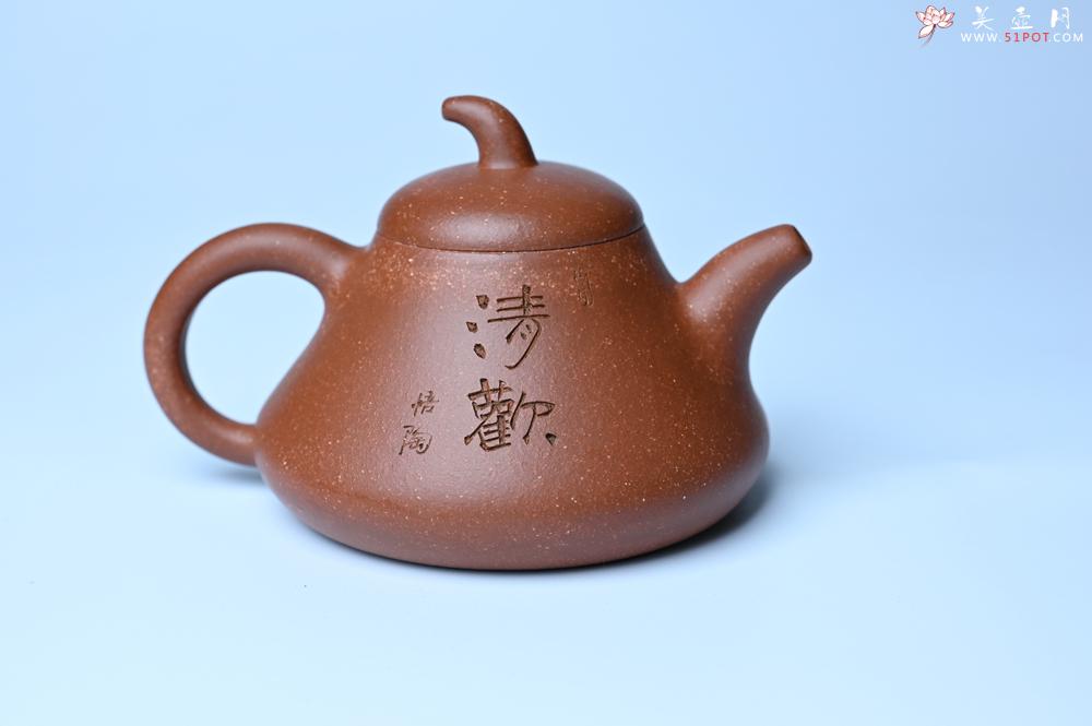 紫砂壶图片：紫砂壶特惠 潜力股王老师 全手工拍打成型茄瓢壶 装饰枯枝鸟 特文气 - 紫砂壶信息网
