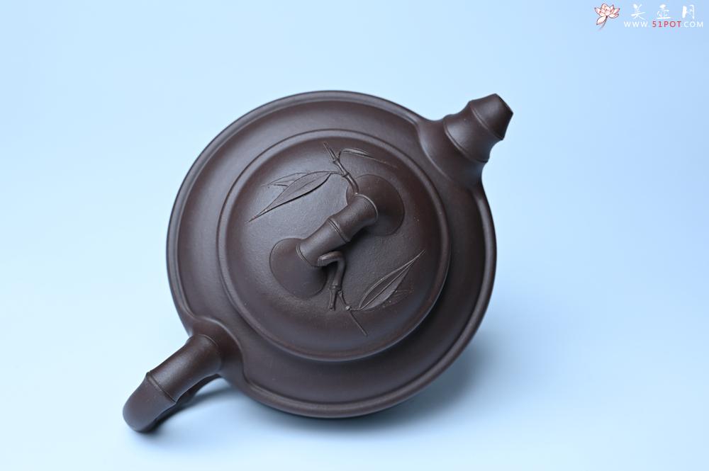 紫砂壶图片：紫砂壶特惠 优质老紫泥双线竹鼓二式 养后特润 - 紫砂壶信息网