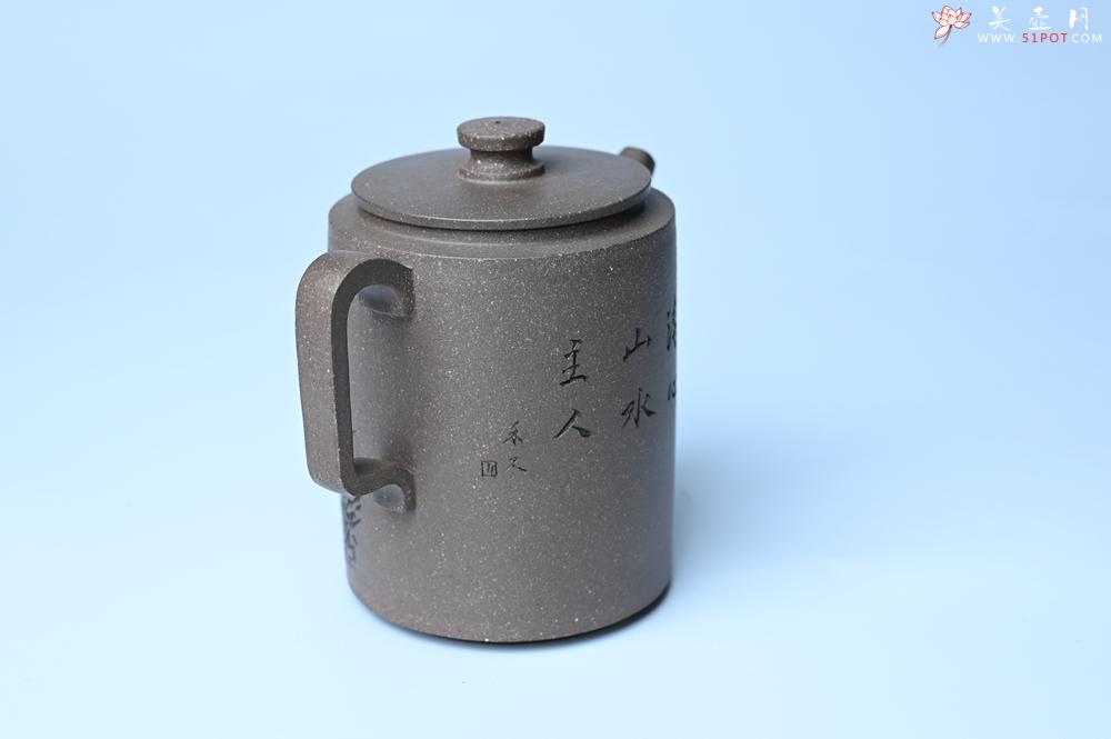 紫砂壶图片：紫砂壶特惠 蠡墅大水潭深井老天青泥 精致圆础壶 装饰山水 茶人醉爱 - 紫砂壶信息网