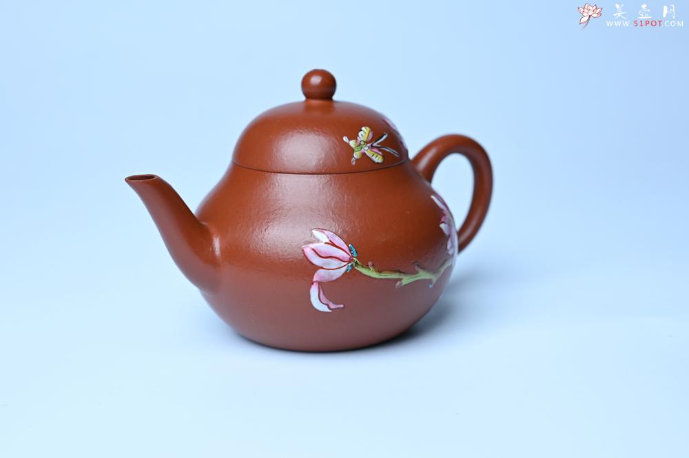 紫砂壶图片：紫砂壶特惠 优质朱泥梨形壶 蝶恋花 茶人醉爱 - 紫砂壶信息网