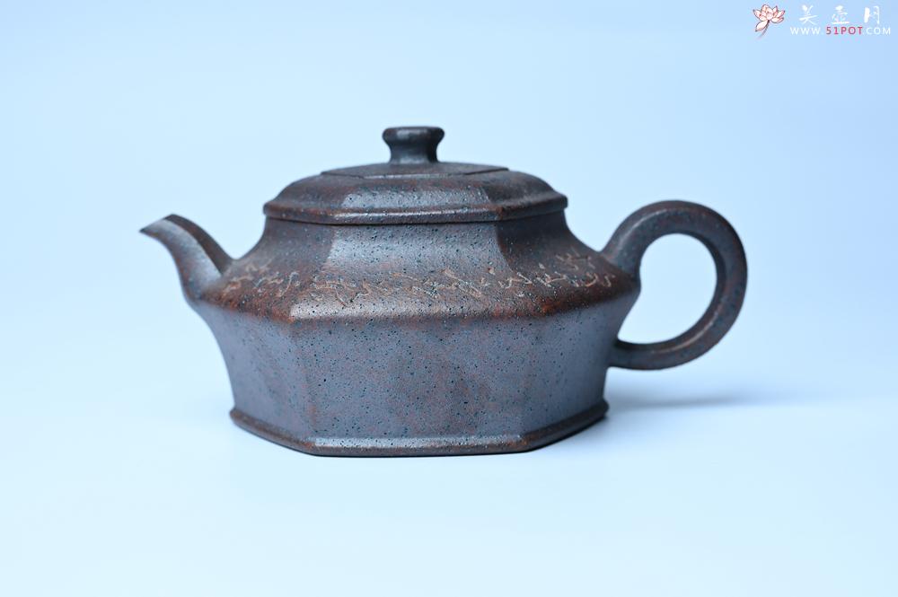 紫砂壶图片：紫砂壶特惠 柴烧六方虚扁紫砂壶 茶人醉爱 - 紫砂壶信息网