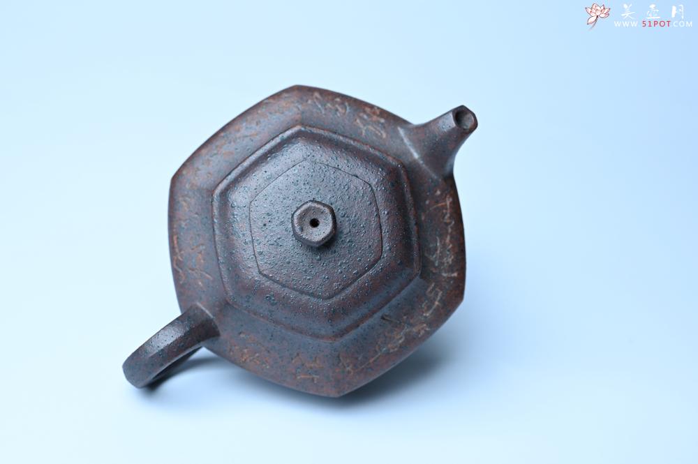 紫砂壶图片：紫砂壶特惠 柴烧六方虚扁紫砂壶 茶人醉爱 - 紫砂壶信息网