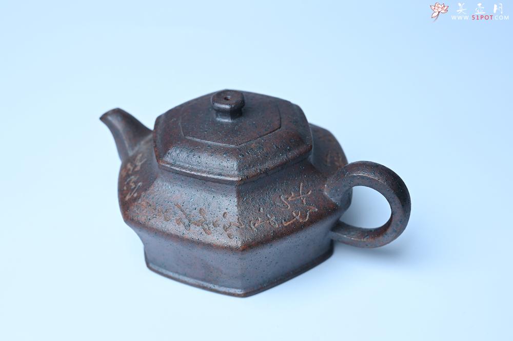 紫砂壶图片：紫砂壶特惠 柴烧六方虚扁紫砂壶 茶人醉爱 - 紫砂壶信息网